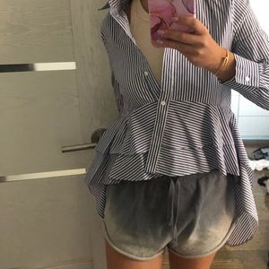 Zara top brand new button down high/low style -SM